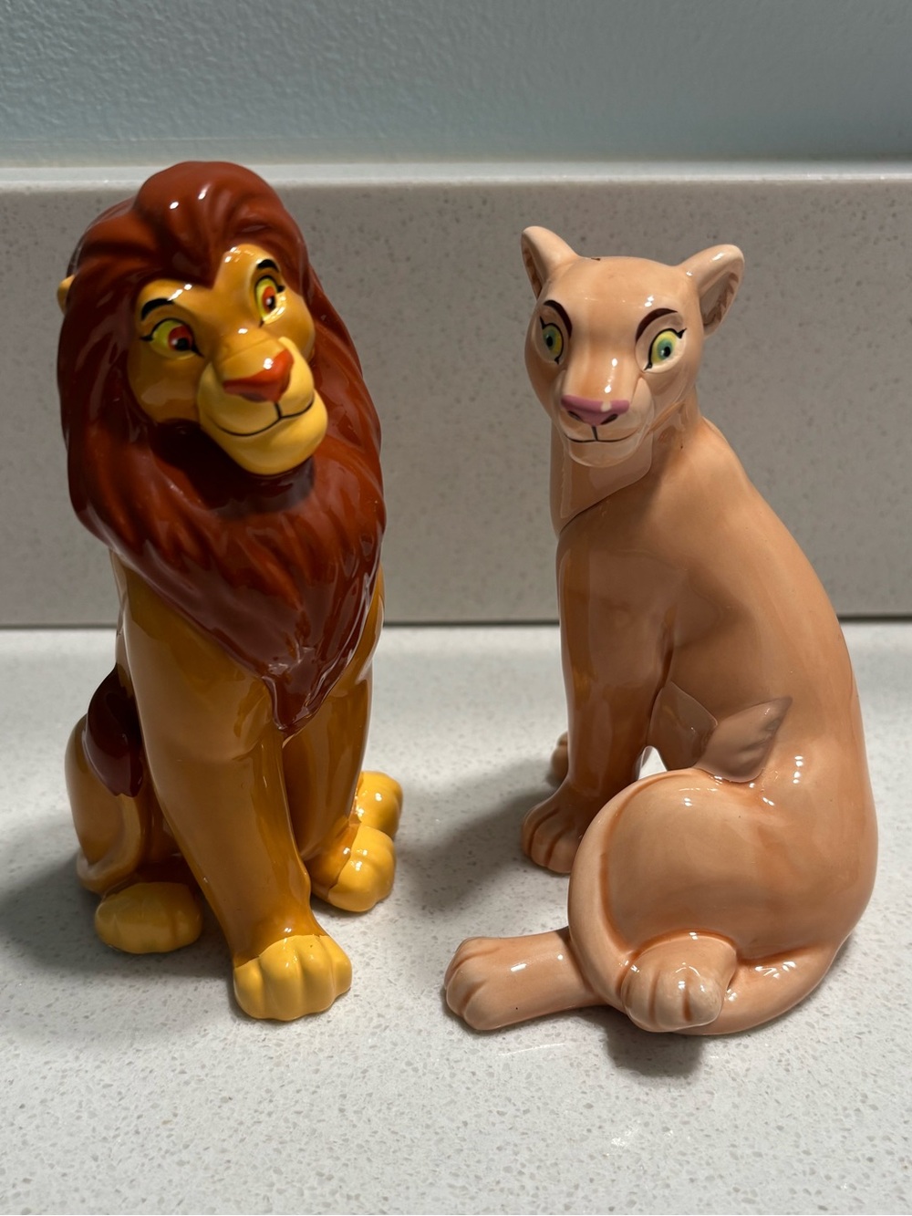 Vintage Disney The Lion King Simba & Nala Porcelain Figurines